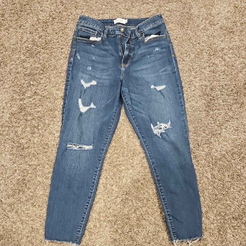 Women's Blue Distressed Jeans